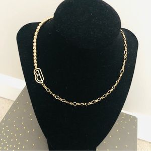 B initial gold tone  necklace